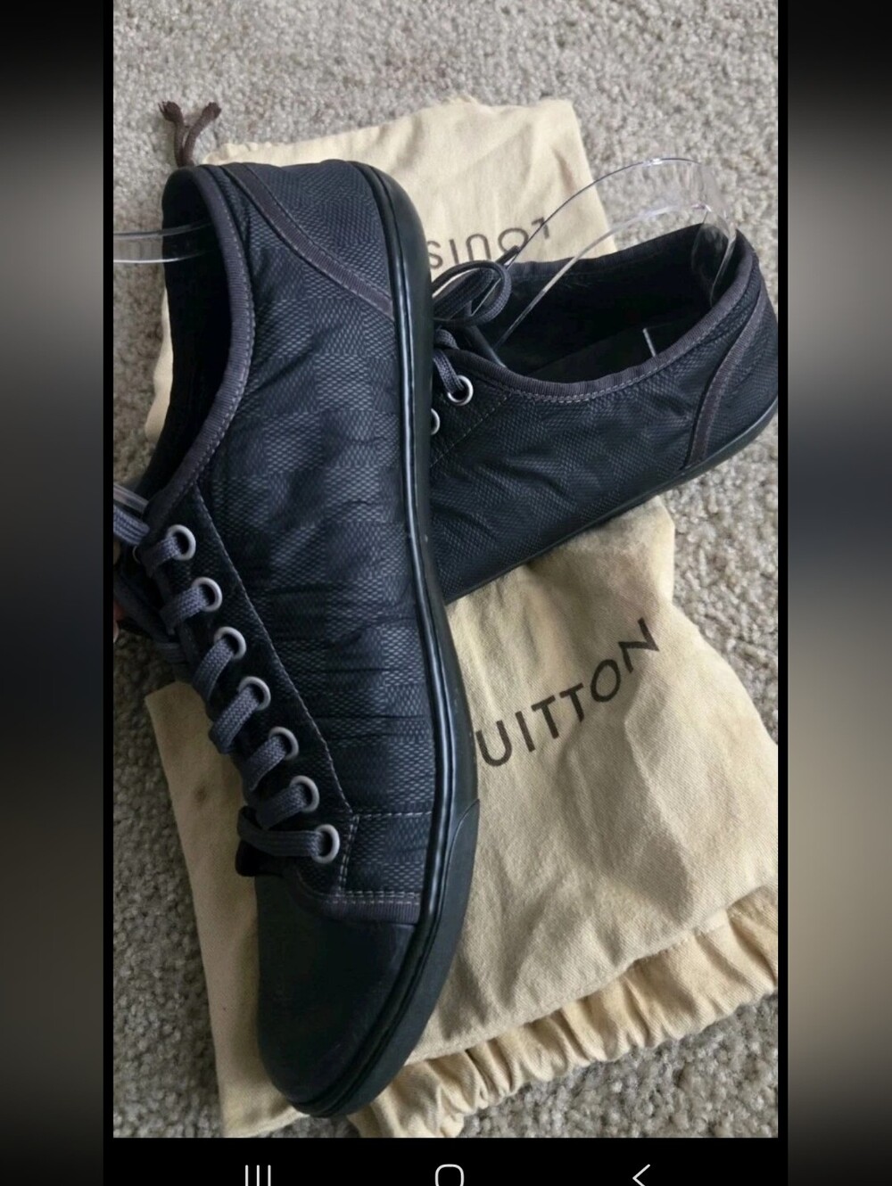 Louis Vuitton Damier Graphite Canvas Men's Low Top Sneakers Size 9.5 w/ Dust